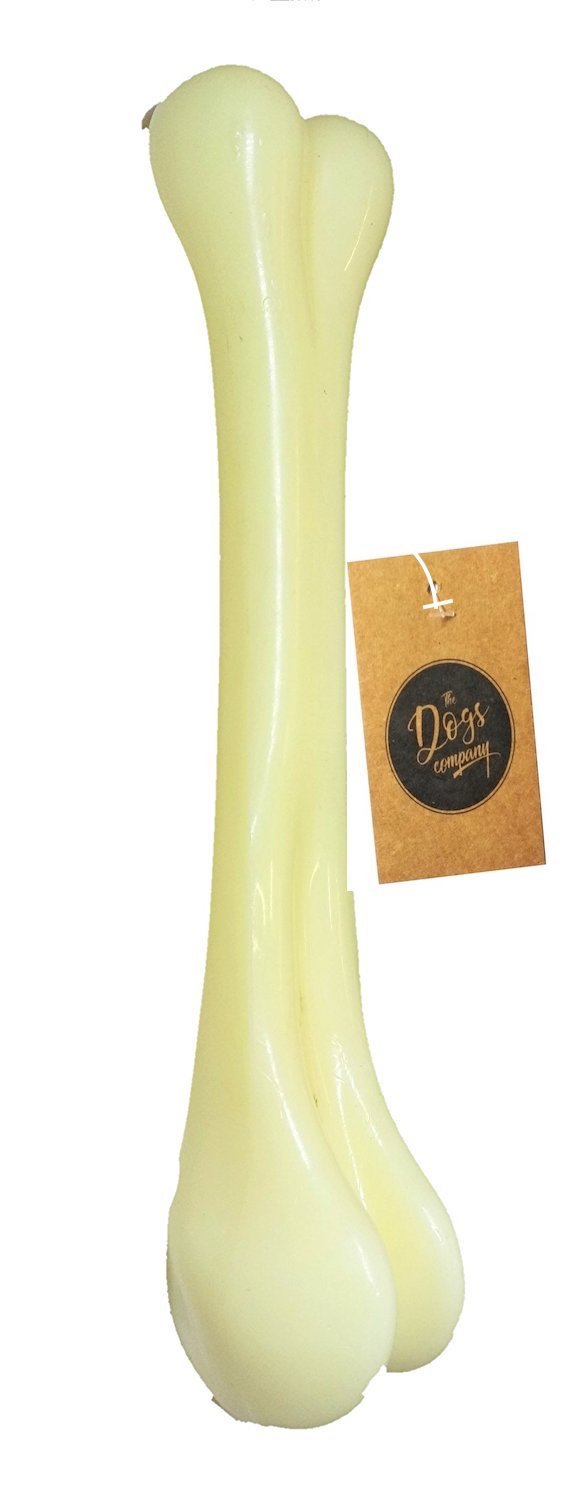 The Dogs Company Plastic Dog Bone Chew Toy, Puppy Teething Toy, 7 Inches