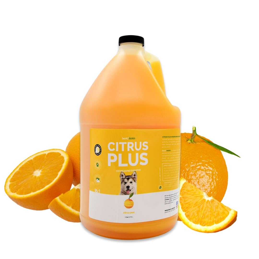 Bark2Basics Citrus Plus Dog Shampoo, 1 Gallon | D-Limonene, All Natural, Cuts Through Dirt And Grease, Professional, Compliments