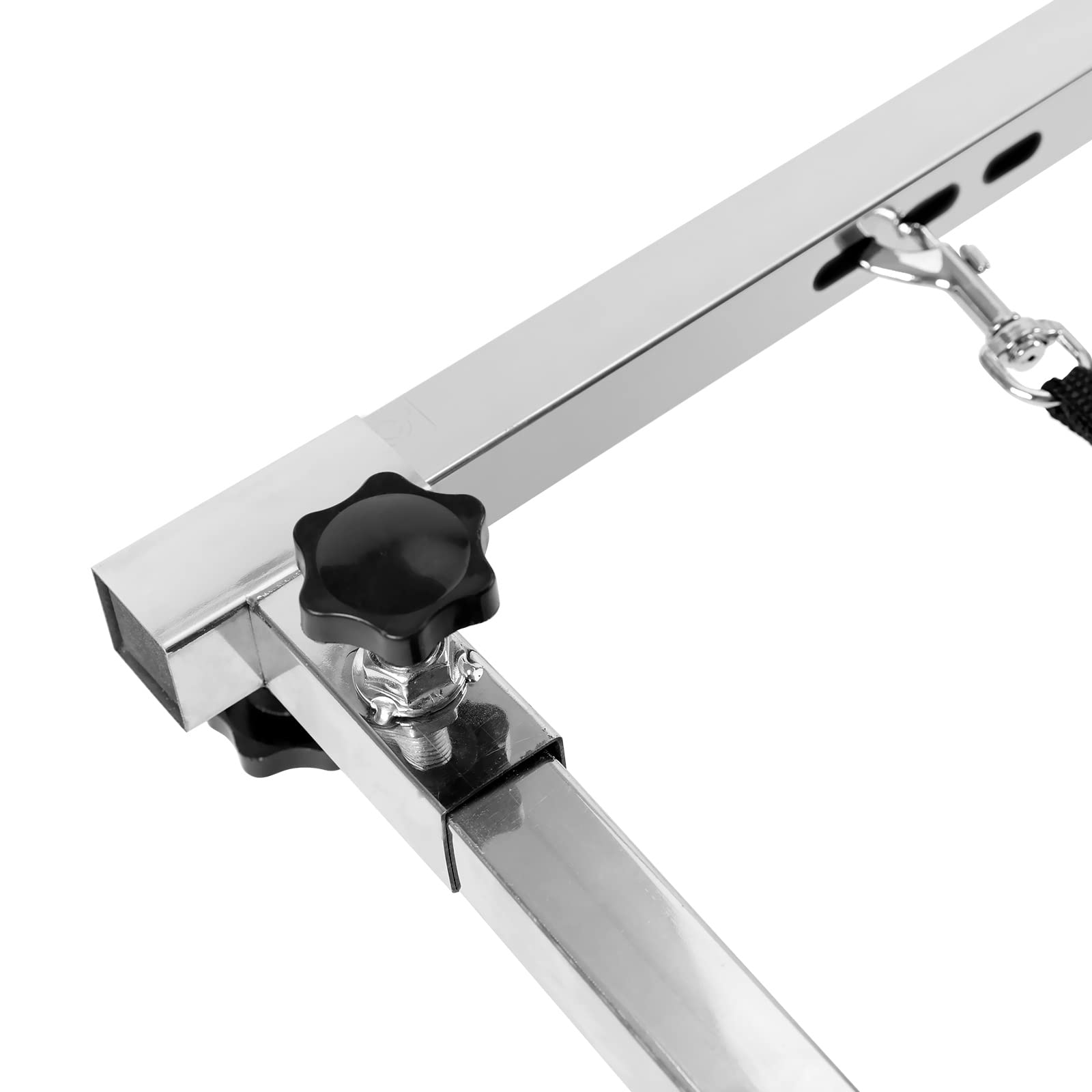 Confote Stainless Steel Adjustable Overhead Pet Grooming Arm With Clamps And Loop Nooses