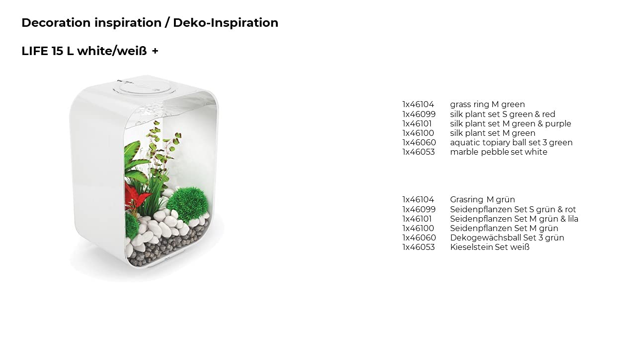 Biorb Marble Pebble Set, Solid Aquarium Decorations, White
