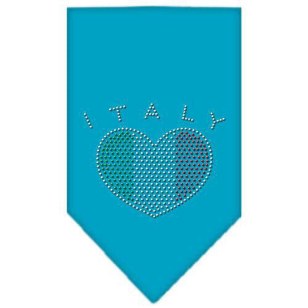 Mirage Pet Products Italy Rhinestone Bandana, Small, Turquoise