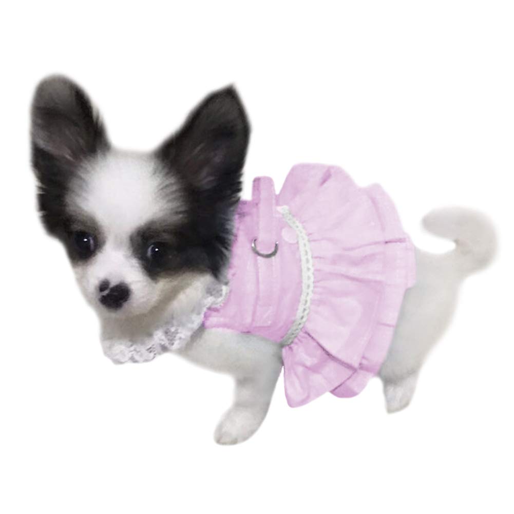 Creation Core Breathable Cat Lace Dress Harness With Matching Lead Leash Set(Pink,M)