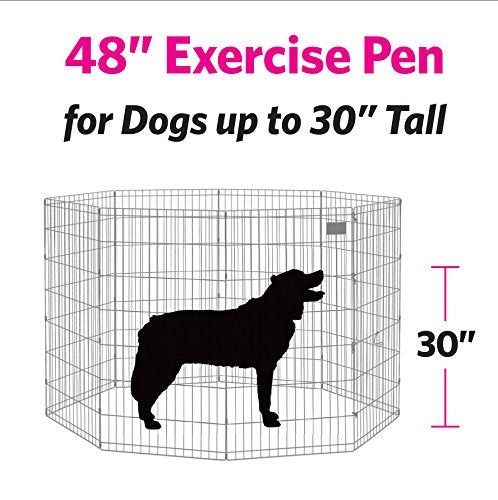 New World Dog Exercise Pen, 48" H X-Large Metal Playpen, No Door, Black, Model B558-48