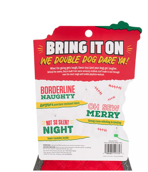 Joyhound Christmas Dog Toy Rip Roarin Tough Plush Christmas Tree Holiday Squeaker Dog Toy - Aggressive Chewers