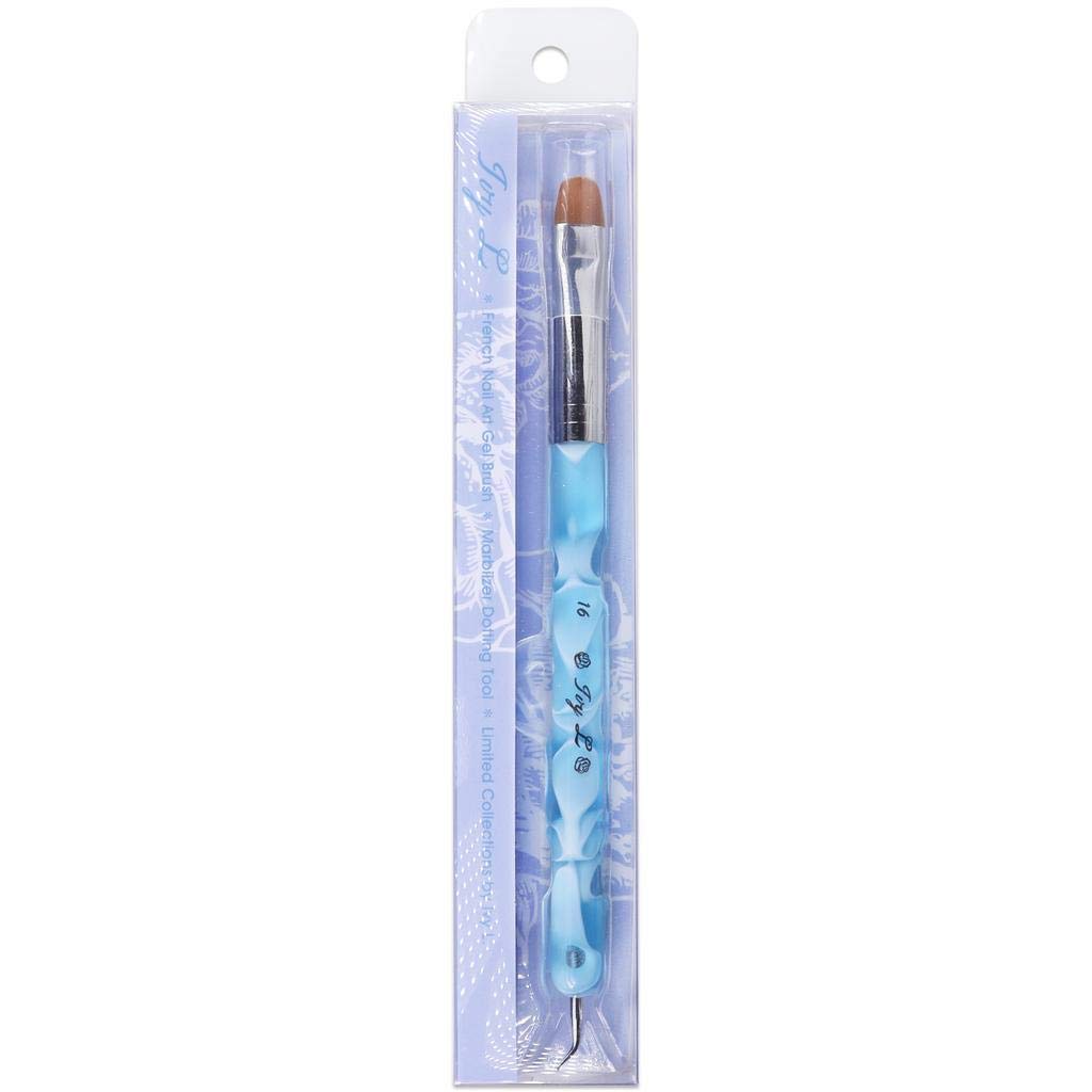 Ivy L 2- Way French Gel Acrylic Nail Art Kolinsky Brush With Dotting Tool For Professional Manicure Cuticle Clean Up Nail Art De