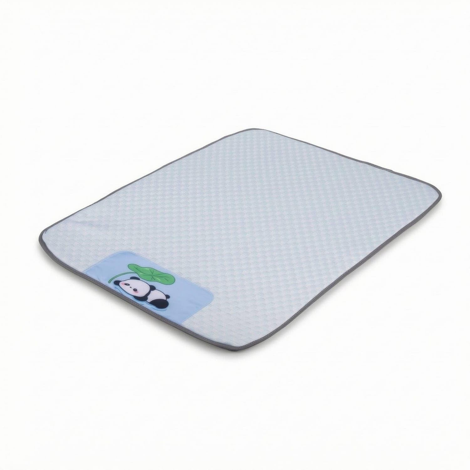 ZOOMELLA Quilted Cooling Mat with Panda Embroidery Rectangular Dog Cooling Mat Breathable Portable for Dogs, Cats, Pets, Floor, 