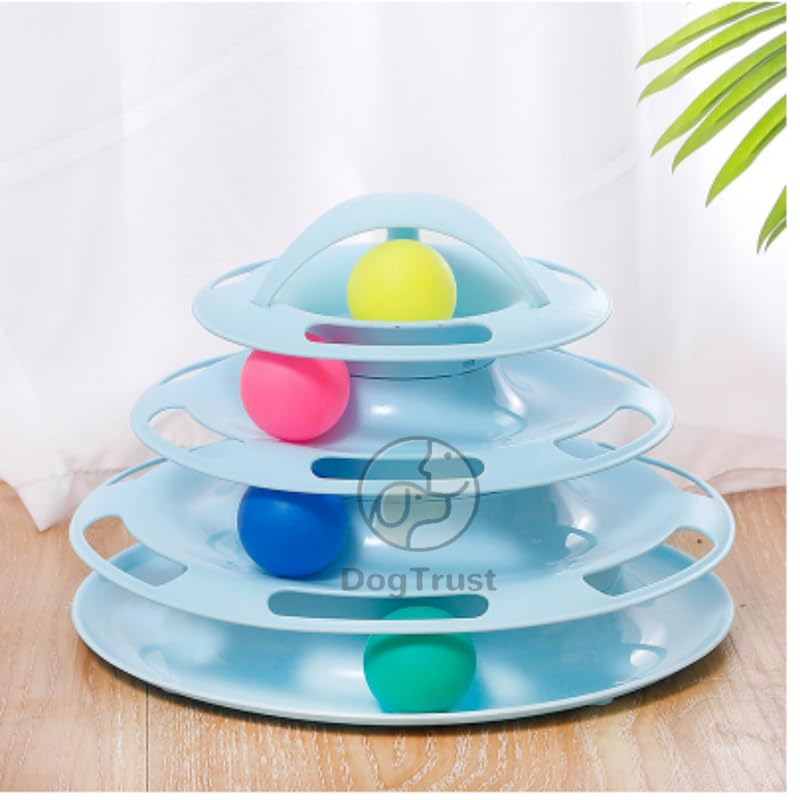Dog Trust Cat Toy Roller Cat Toys Interactive With Three Colorful Ball Interactive Kitten Fun Mental Physical Exercise Puzzle To