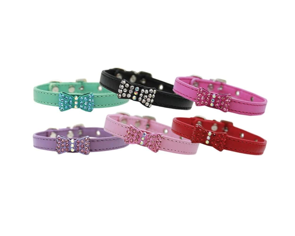 Dog, Puppy & Pet Fashion Collar, Bow-Dacious Crystal Red 16