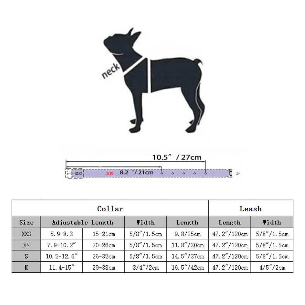 Puppy Dog Collar With Crystal Diamond Colorful Bling Girl Puppy Cat Collars Purple Xxs
