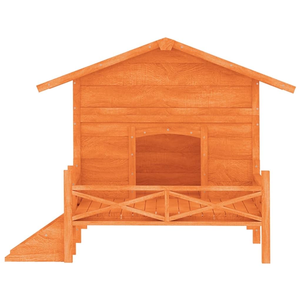 vidaXL Dog Kennel Brown 62.6x47.2x34.8 Solid Wood Pine