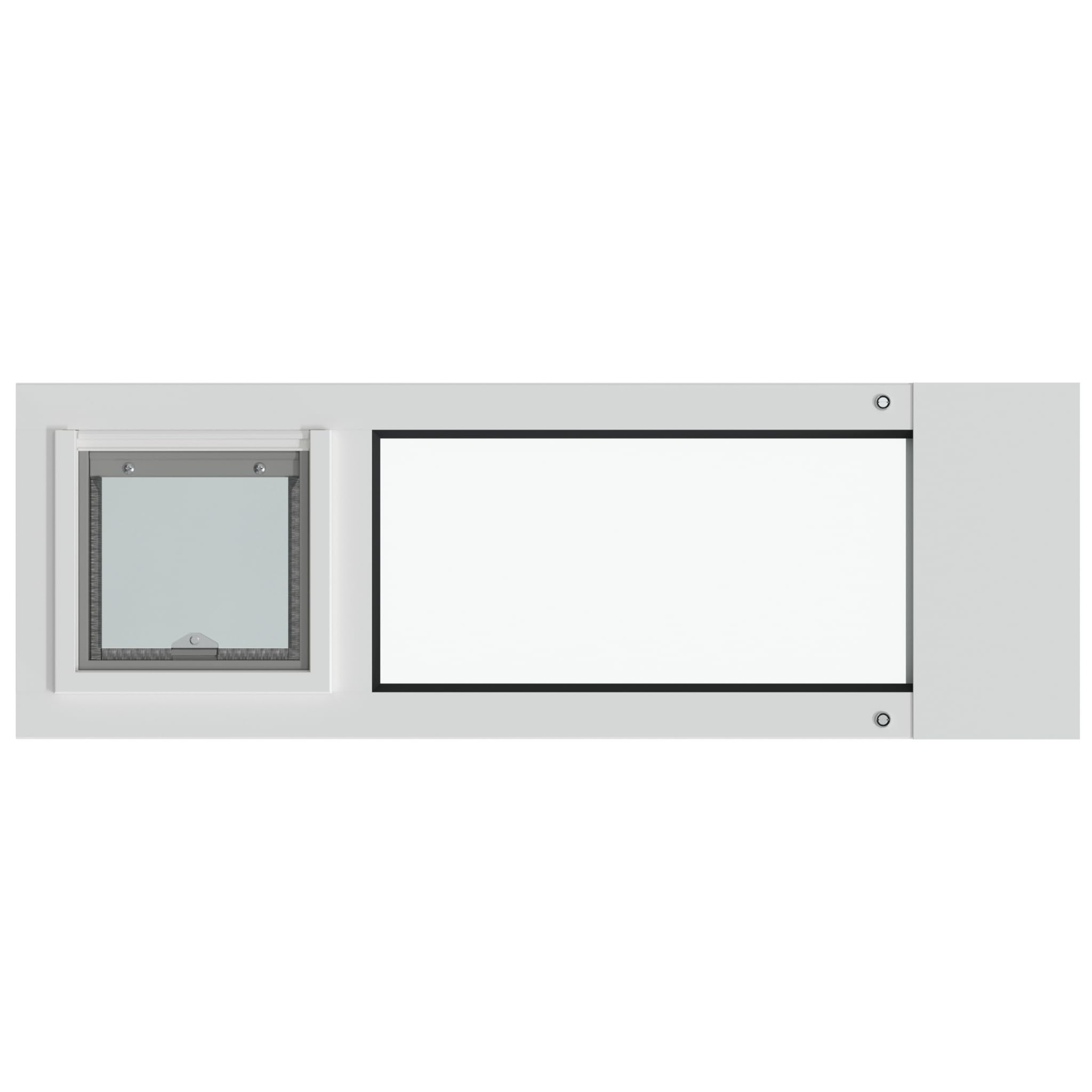 Liberty Cat Door for Sash & Aluminum Windows | Economical Sturdy Window Insert | White Frame | 35 - 36.5 Width Range