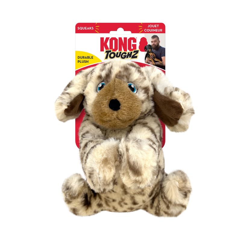 KONG Toughz Durable Plush Dog Toy - Long-Lasting Soft Chew Toy for Aggressive Chewers, Safe & Interactive for Dogs (Pup)