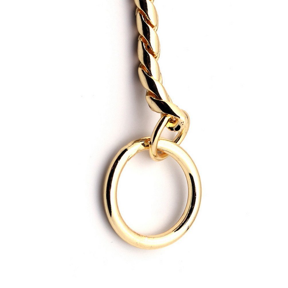 Sgoda Gold Dog Chain Collar Choke Pet Training Snake Collar With Heavy Links, 16 In, 3 Mm