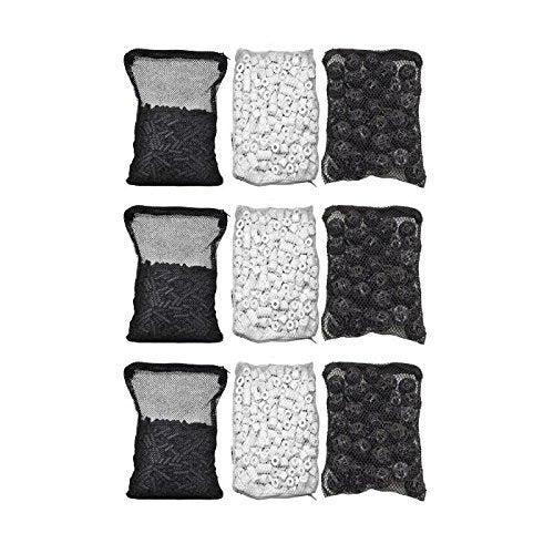 Cnz® Aquarium Filter Media Kits (Triple Pack) - Activated Carbon, Bio Ball, Ceramic Ring