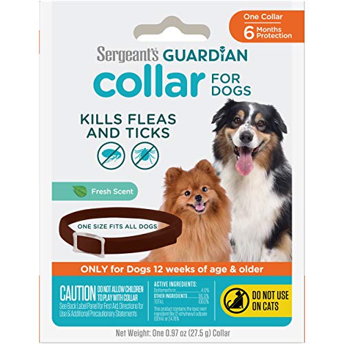 SERGEANT'S Guardian Flea & Tick Collar for Dogs, All Life Stages, Model 00126, 1 Count