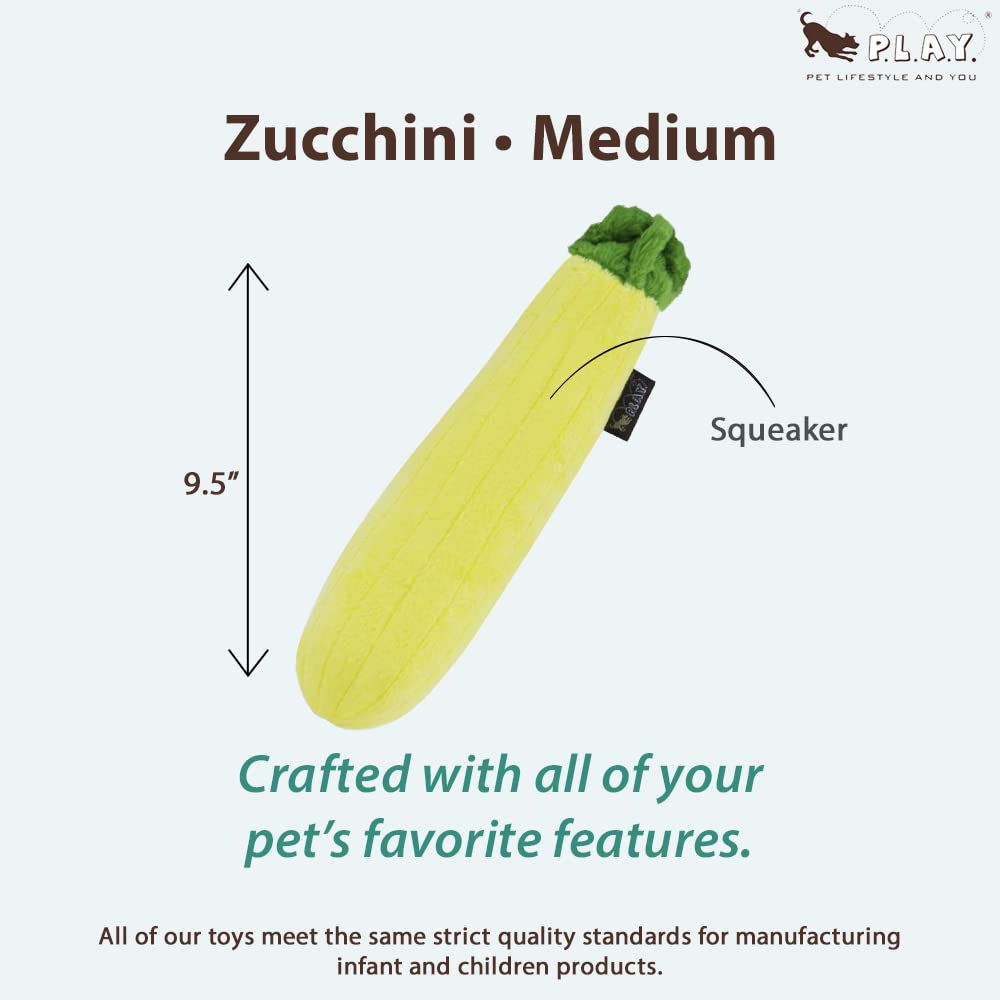 P.L.A.Y. Cute Plush Dog Toys - Fruit & Vegetable Themed Durable Squeaker Chew Toy, Great for Puppies & Small, Medium, Large Dogs