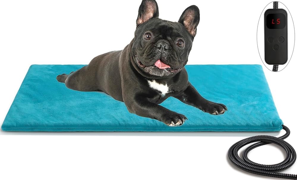 Stohot Outdoor Pet Heating Pad For Dog & Cat, Extremely Waterproof Heated Cat Bed Mat With 5 Timers & 6 Temp Adjustable, Heater 