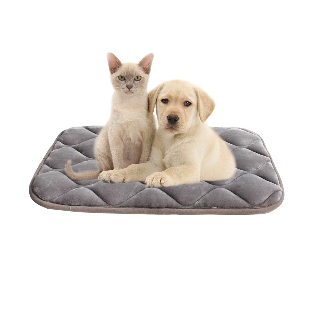 Furrybaby Dog Bed Mat Soft Crate Mat With Anti-Slip Bottom Machine Washable Pet Mattress For Dog Sleeping (S 24X18'', Grey Mat)
