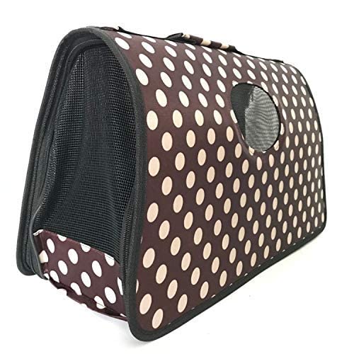 RvPaws Mesh Durable and Breathable Full Zipper Small Animal Carrier Sling Front Travel Tote Shoulder Bag Backpack Polka Dot (Me
