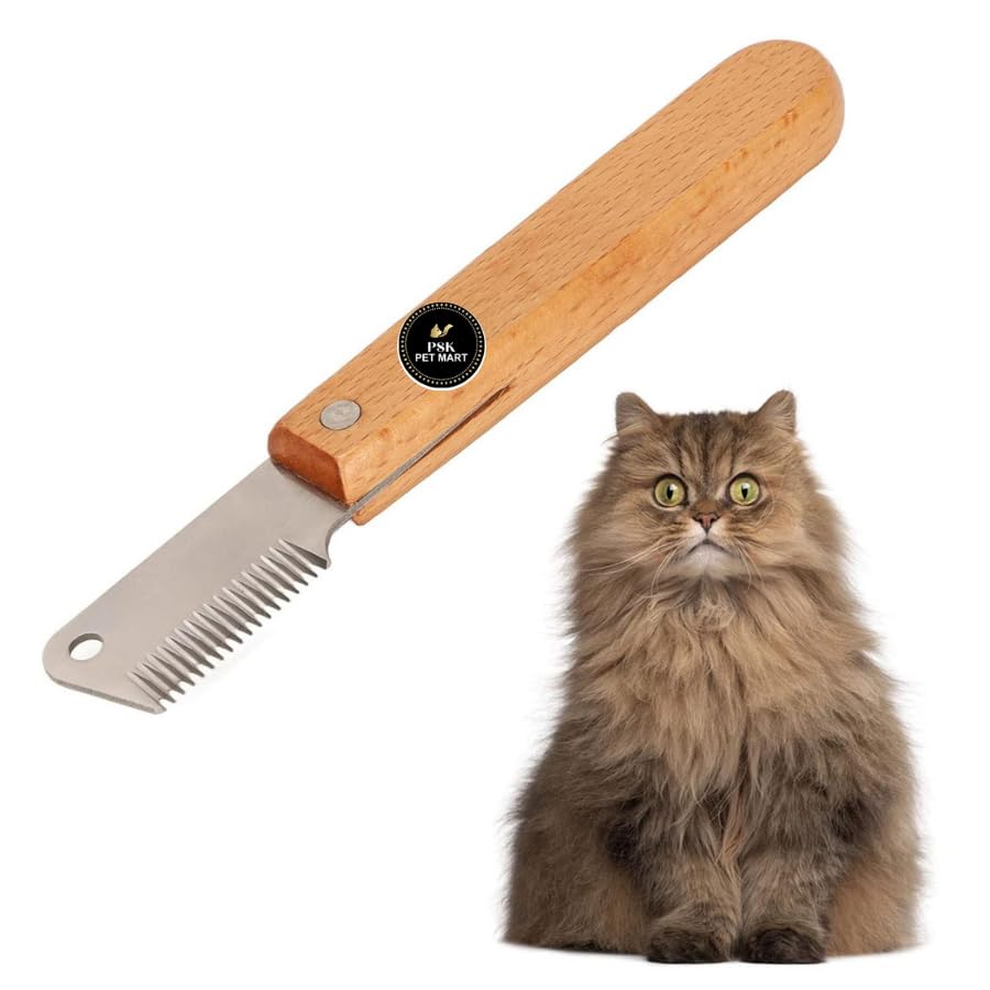 Psk Pet Mart Trimming Knife Set For Dogs And Cats With Fine And Medium Teeth: 1Piece Professional Trimming Knife Stainless Stee