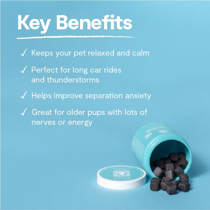 Open Farm Calming Chews for Dogs, 90 Count, Promote Calmness, Teal, Vet-Approved Ingredients, 12.7 oz, Model VA-LSXR-A51S