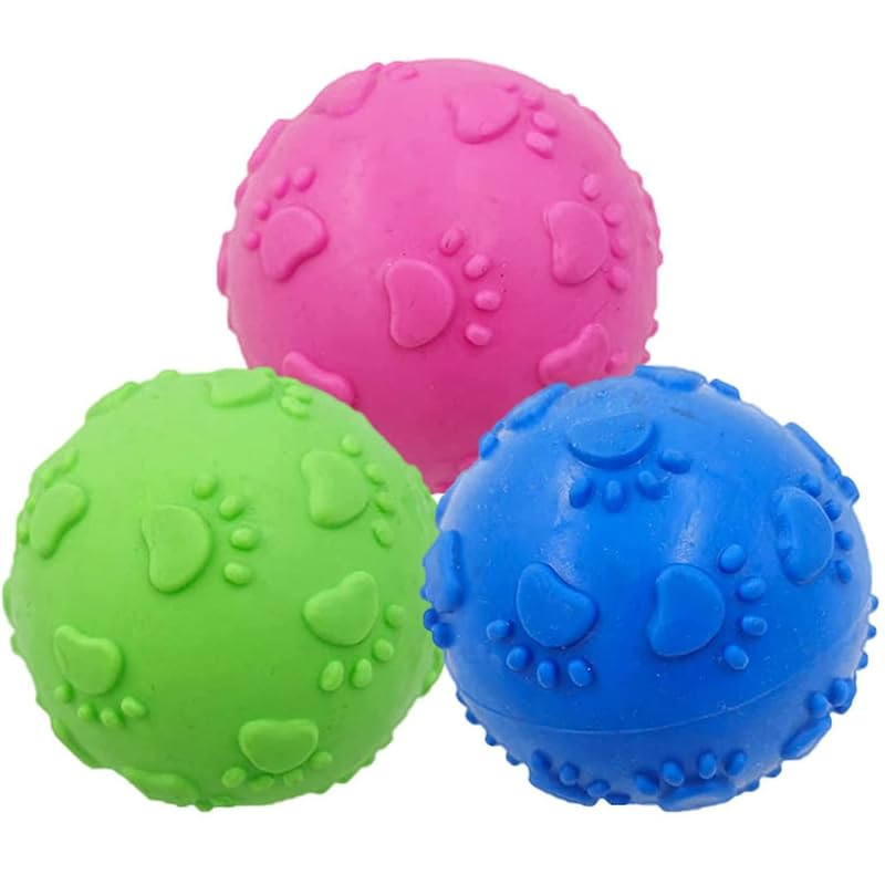 Bohobark Dog Toy Ball,Dog Chew Toy Set,Dog Squeaky Ball,Durable Pet Squeak Chew Bouncy Pack Of 2