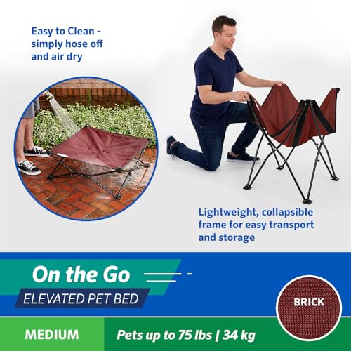 Coolaroo On The Go Pet Bed - Brick - Medium (30'' X 30'')