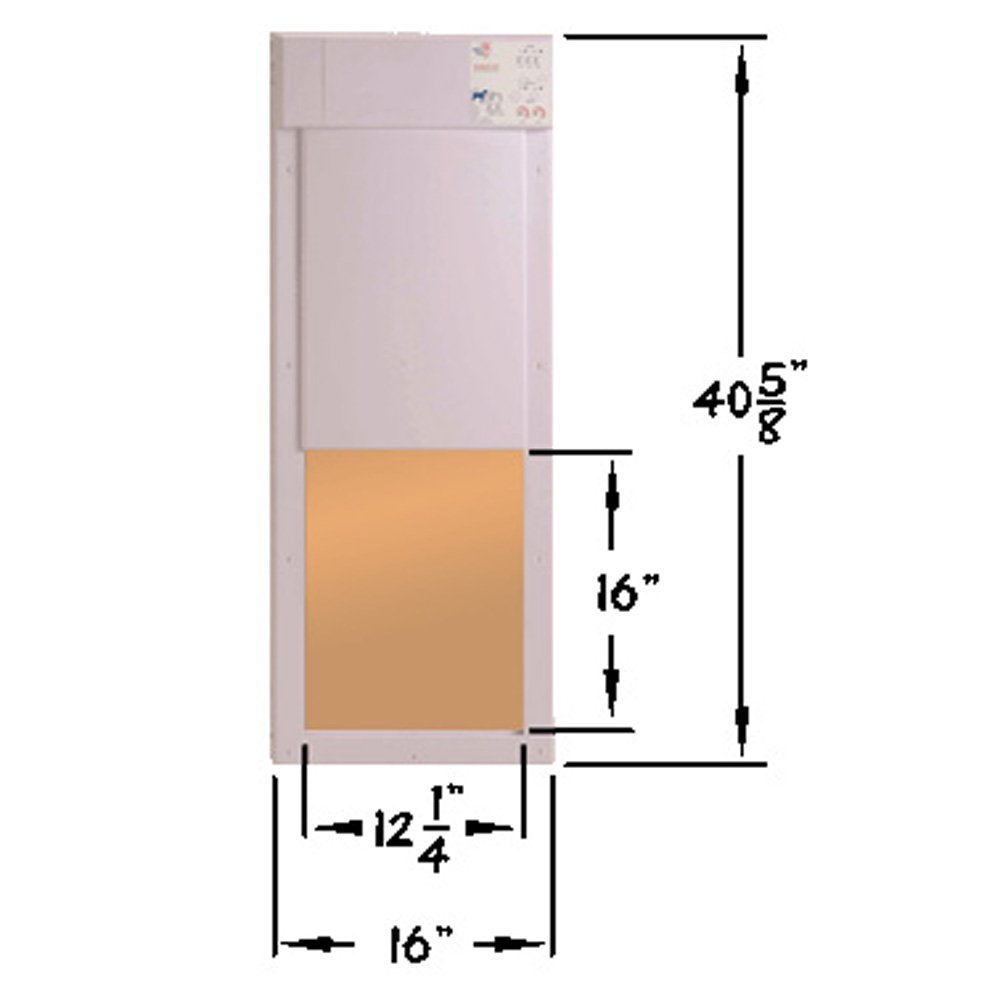 High Tech Pet Power Pet Large Electronic Pet Door PX-2 - White & Brown, Plastic, Ideal for Large Pets