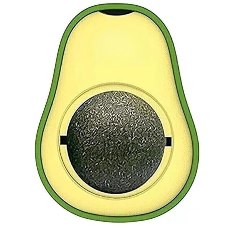 Bohobark Avocado Catnip Wall Ball Cat Toys Catnip Edible Licking Balls Snack Healthy Rotatable Treats Toys Kitten Playing Toy