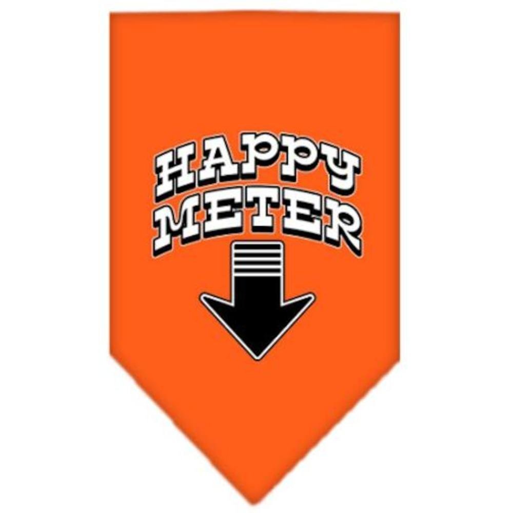 Mirage Pet Products Happy Meter Screen Print Bandana for Pets, Large, Orange