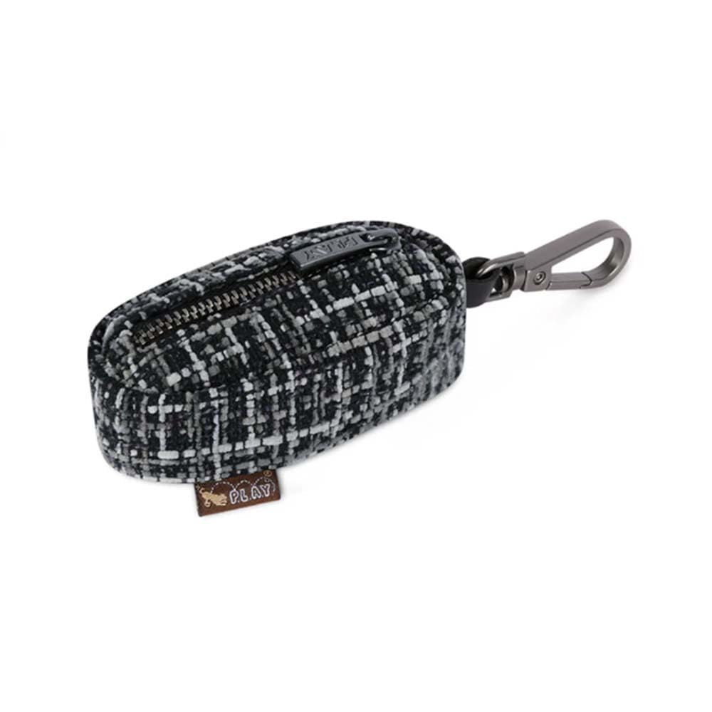 P.L.A.Y. Proper Pup Poop Bag Dispenser - Houndstooth Black/Gray - Dog & Pet Waste Management Holder, 15ct Bag Roll, Clip Attachm