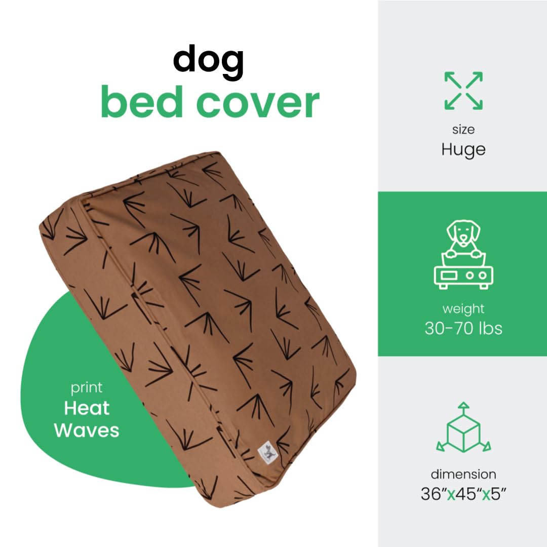 Molly Mutt Medium To Large Duvet Cover, Heat Waves, Brown With Black Accents 36''X45''X5''