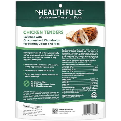 Healthfuls Chicken Tenders Dog Treats with Glucosamine & Chondroitin, 11oz