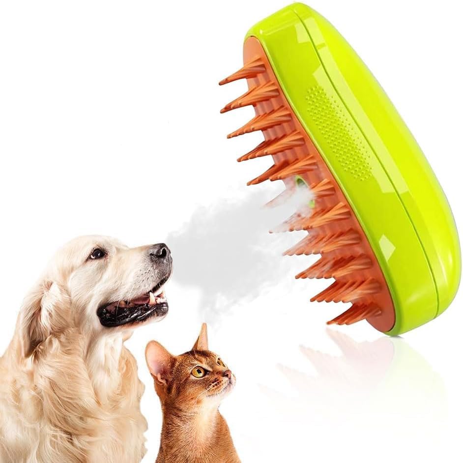 The Dds Store Brush, 3 In 1 Cat Steamy Brush Cleanser, Silicone Massage Grooming Brush, Pet Hair Cleaning Brush Comb For Cats Do