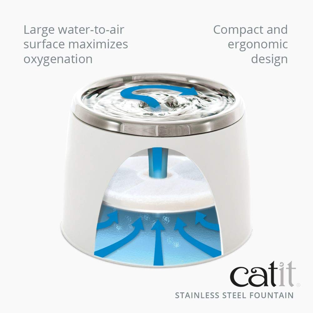 Catit Fresh & Clear Stainless Steel Cat Water Fountain, 50023