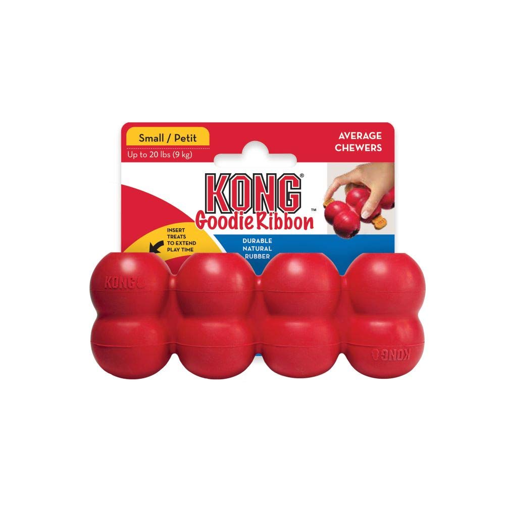 Kong Ring & Goodie Ribbon - Durable Rubber Dog Toys - Ring Chew Toy For Dog Dental Health - Treat Dispensing Rubber Bone Toy - Engaging Kong Rubber Dog Toys For Playtime - For Small Dogs
