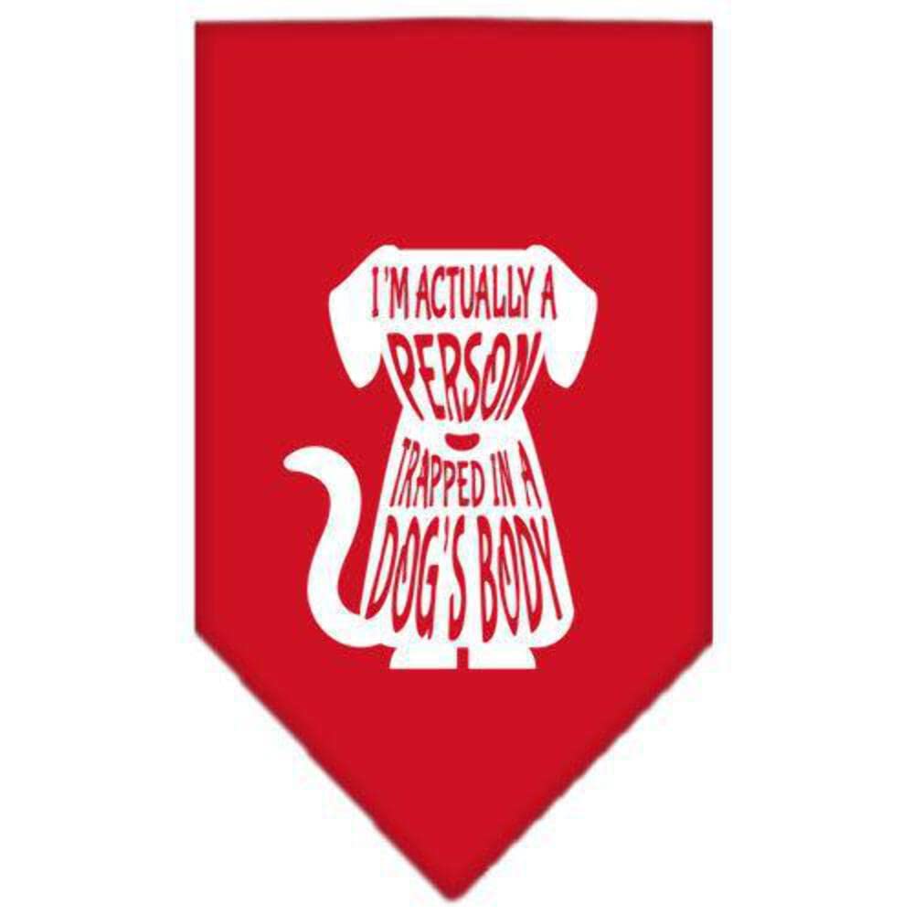 Mirage Pet Products Trapped Screen Print Bandana for Pets, Large, Red
