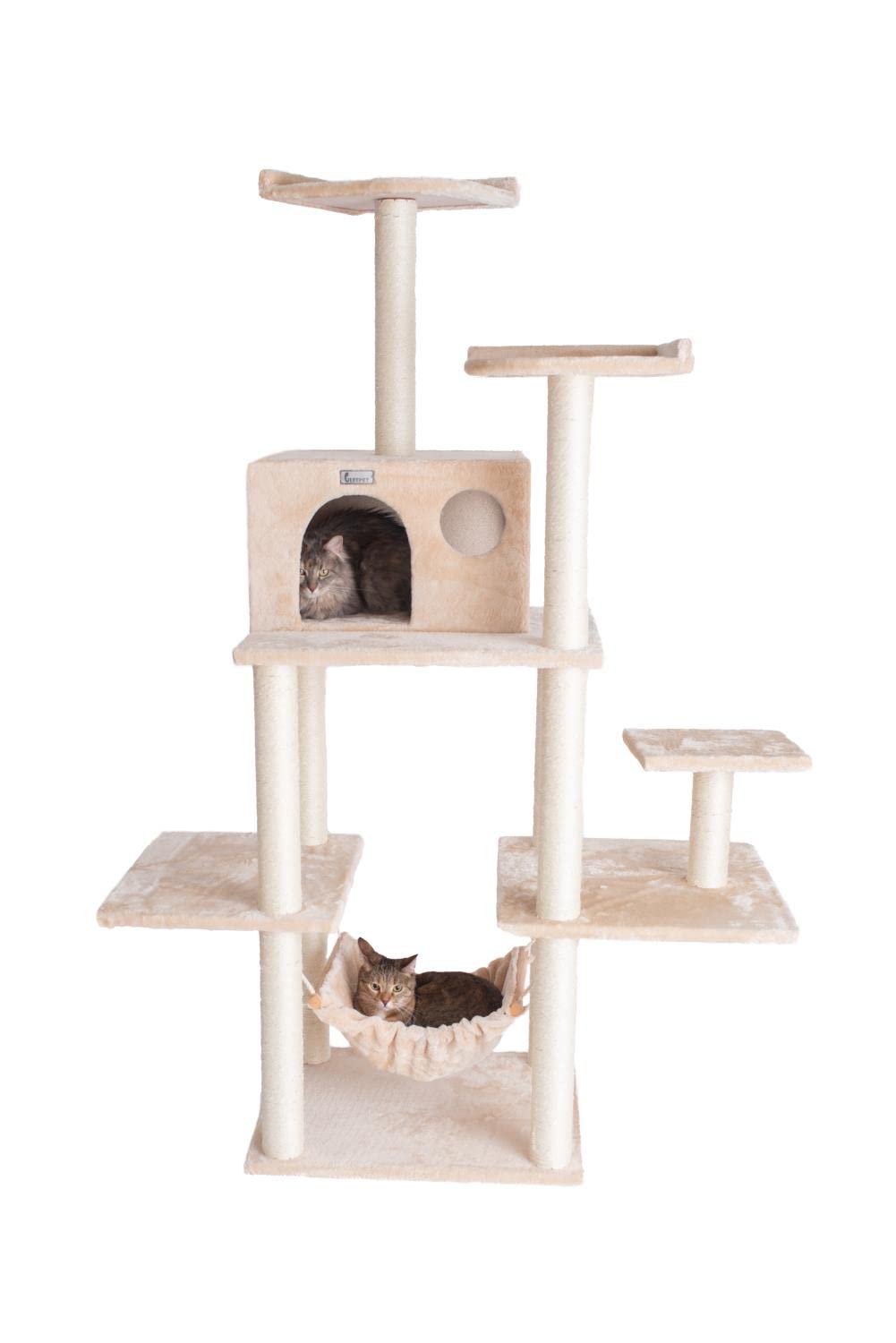 Gleepet Gp78680621 Cat Tree With Hammock, 68-Inch, Beige