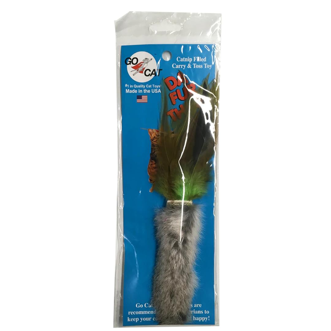 Go Cat Da Fur Thing Cat Toy - Rabbit Fur & Feather, Catnip Stuffed, Multi Color, One Size, Model GC00180