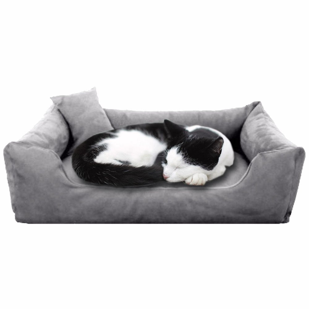 Pet Royale Cat Bed | Reversible Cat Bed for Cats | Plus Extra Removable 100% Cotton Washable Covers (for Cats, Grey)