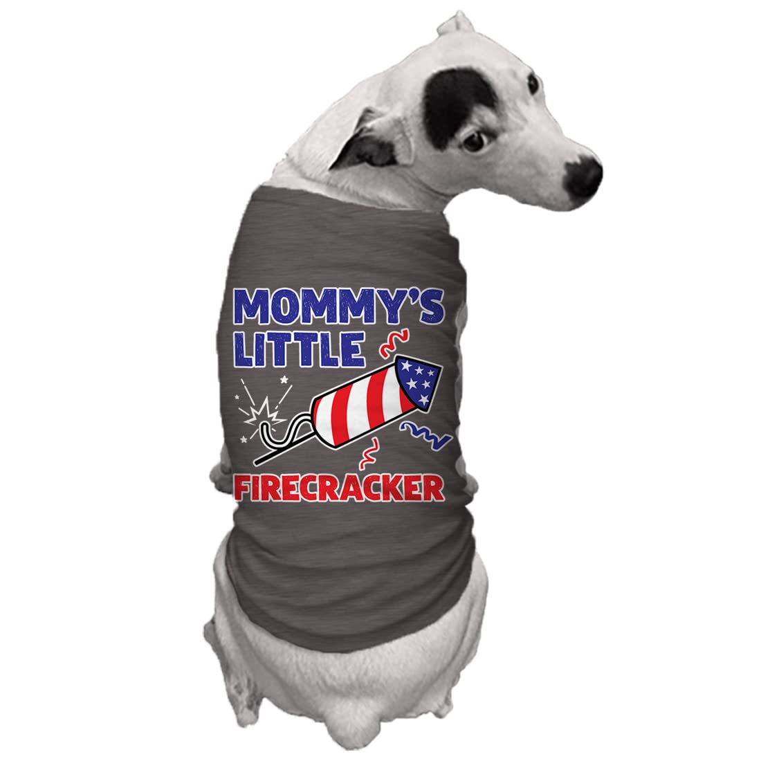 Mommy'S Little Firecracker - Usa Independence Day 4Th Of July Dog Shirt (Dark Gray, 2X-Large)