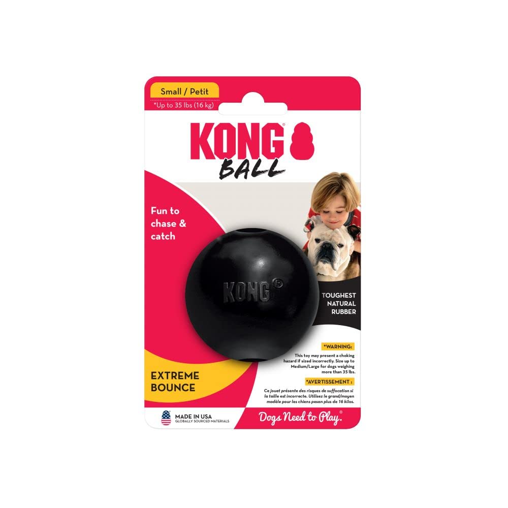 KONG Extreme Ball with Hole - Dog Fetch Toy - Durable Dog Ball Toy for Training, Interactive Playtime & More - Natural Extreme R
