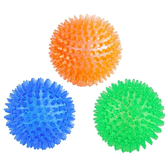 Bohobark Durable And Non Toxic Hard Spiked Rubber Ball Toy Ideal For Playing/Chewing/Training All Breed Size Dogs And Puppy (Mul