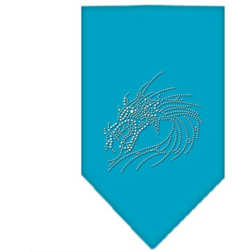 Mirage Pet Products Dragon Rhinestone Bandana, Large, Turquoise