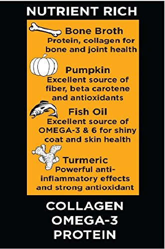 Natures Diet Pet Bone Broth Protein Powder with Pumpkin, Fish Oil and Turmeric (Beef, 16 oz = 159 Servings)