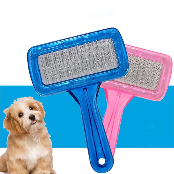 Newvent 3 Pcs Pet Grooming & Cleaning Slicker Brush Self Cleaning Hair Brush For Dogs Cat | Pet Hair Comb | Soft Needle Plastic 