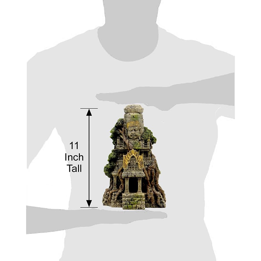 Blue Ribbon EE-5657 Cambodian Temple Ruins Exotic Environments Aquarium Ornament, Brown