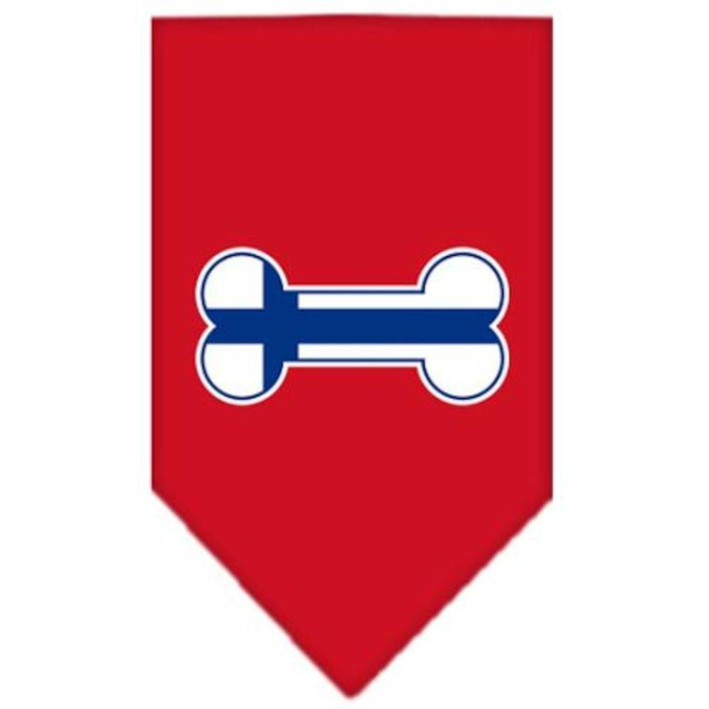 Mirage Pet Products Bone Flag Finland Screen Print Bandana for Pets, Small, Red
