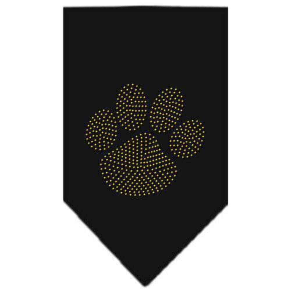 Pet and Dog Bandana Rhinestone, "Paw Gold" Cocoa Small