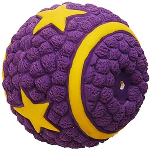 D&C Paws NonToxic Soft Latex Interactive Training Fetch And Play Squeaky Bouncing & Floating Chew Star Ball Toy Ideal For Puppi